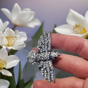 Silver Sparkling Butterfly Ring